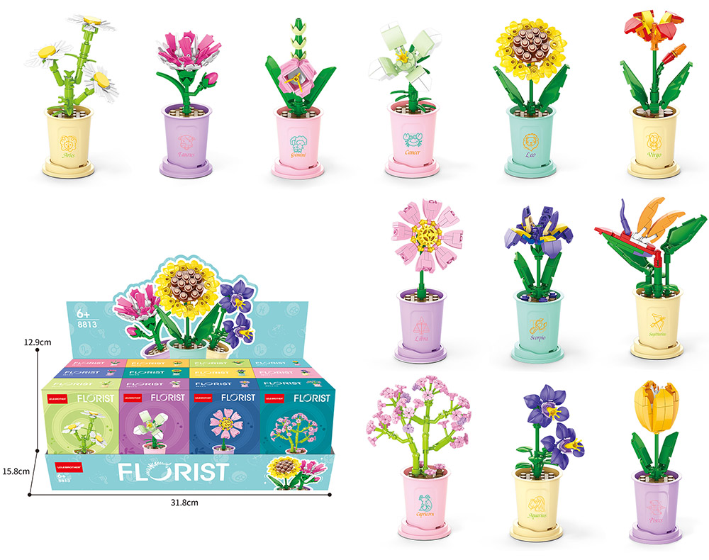 DIY bouquet toy mini potted plant bricks