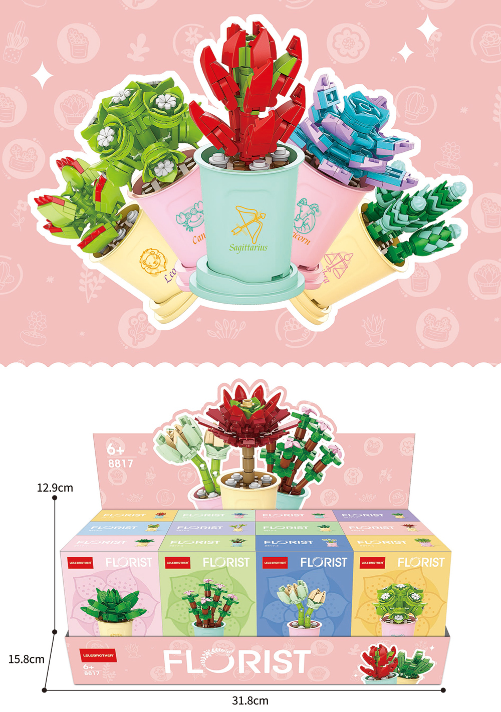 DIY bouquet toy mini potted plant bricks