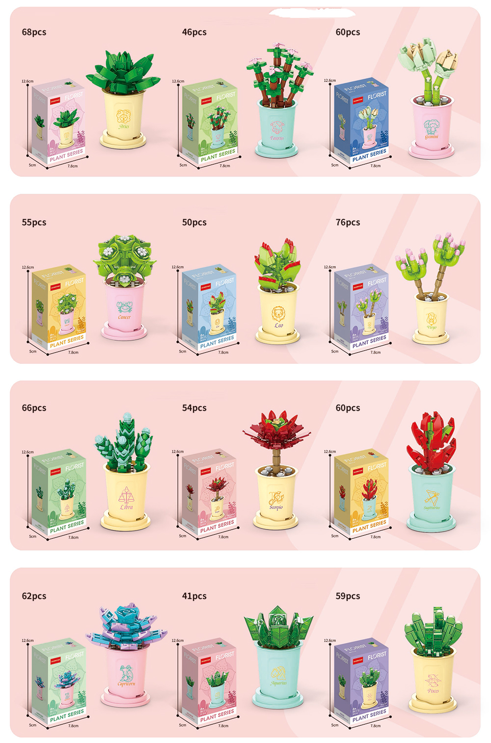 DIY bouquet toy mini potted plant bricks