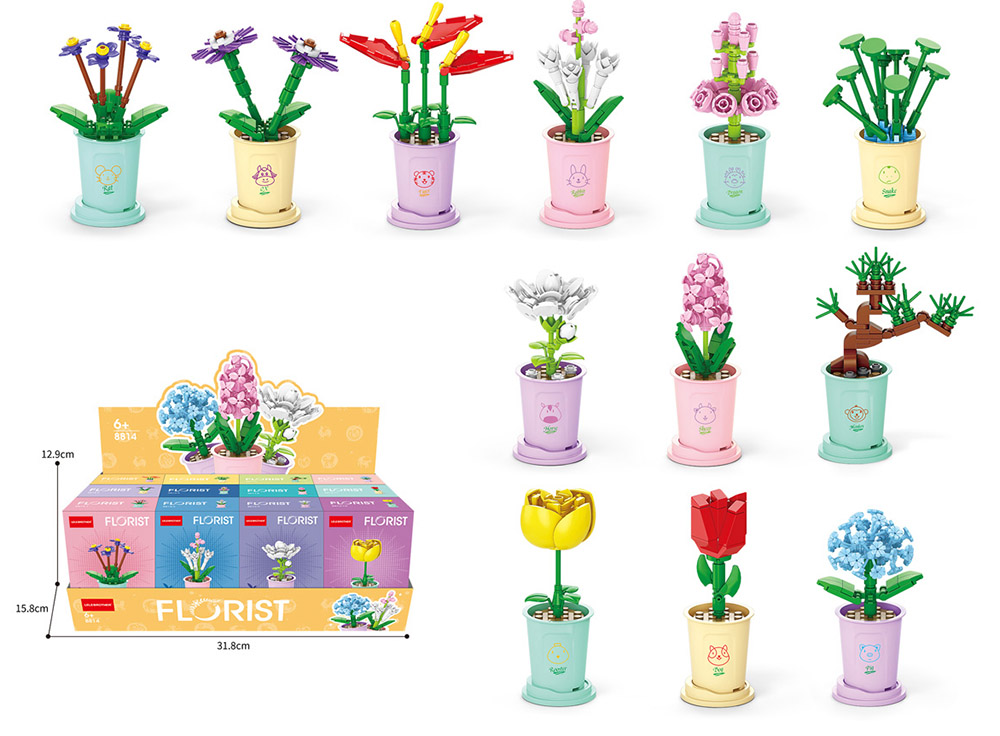 DIY bouquet toy mini potted plant bricks
