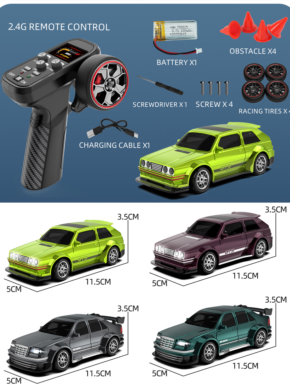 1:43 Scale Mini RC Drift Car