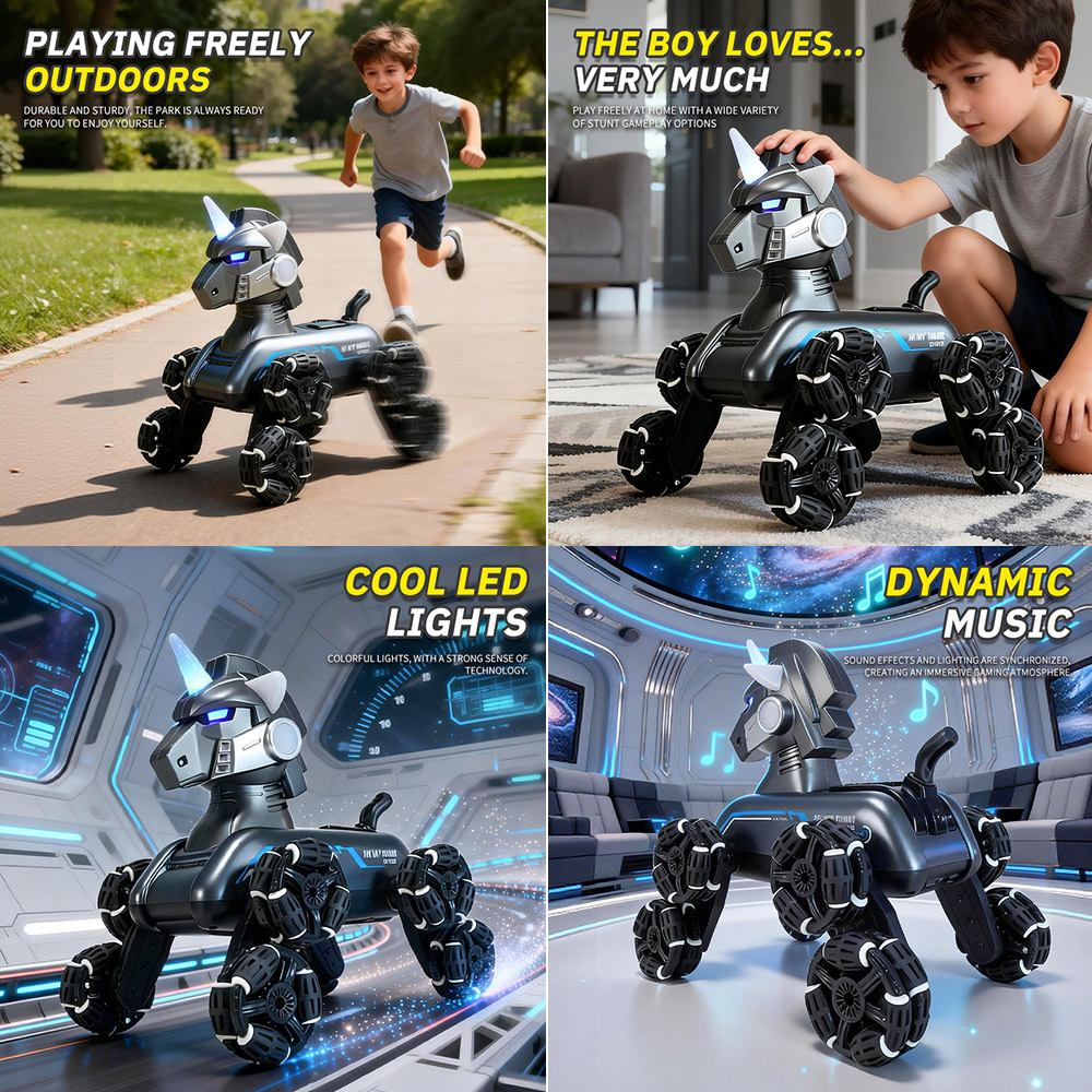 8-Wheel Omni RC Stunt Mecha Unicorn